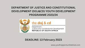 DEPARTMENT OF JUSTICE AND CONSTITUTIONAL DEVELOPMENTYOUTH DEVELOPMENT PROGRAMME 2023/24